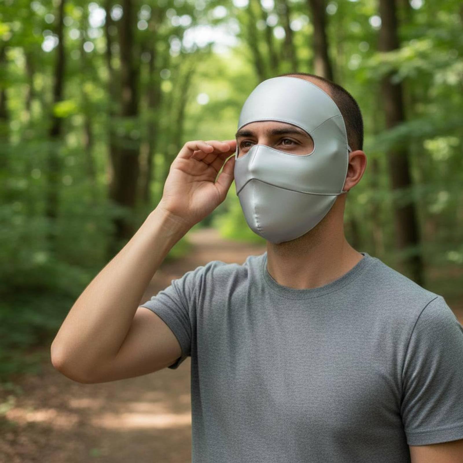 Sonnenschutz Gesichtsmaske Gesichtsschutz Facekini Gesichtsbedeckung mit Innovativem Design für Maximale Gesichtsbedeckung für Strandurlaub Gartenarbeit Outdoor Aktivitäten Alltag, Hellgrau