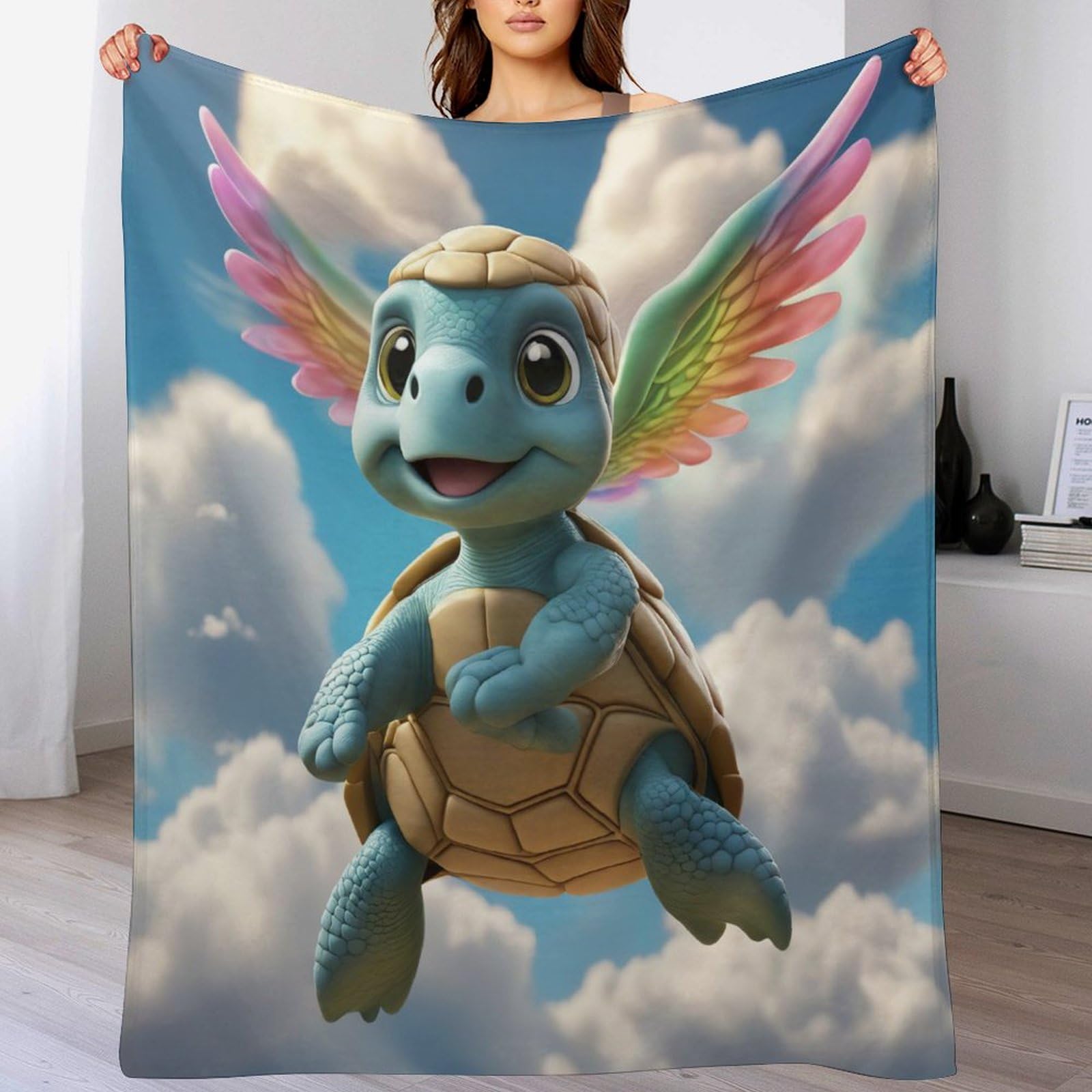 Manta de forro polar de tortuga 150x200 cm suave para cama y sofa