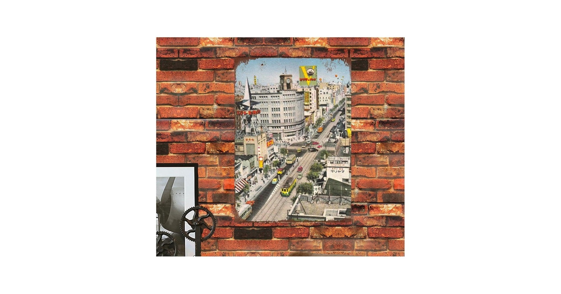 Amazon.co.jp: 寫真 30年代 街頭風景 銀座 金属看板 レトロ 看板