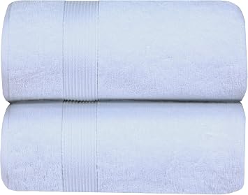 Jumbo Bath Sheets Extra Large 90 x 180 cm, 2 Pack 100% Cotton Super Soft Hotel Quality Towel Bath Sheet - 600 GSM Ring Spun, Ultra Soft, Absorbent BeachTowels Bathroom Bath Towels Set White
