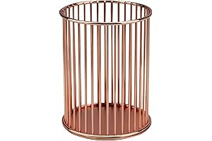 Elegant Rose Golden Copper Pencil Holder for Modern Desks