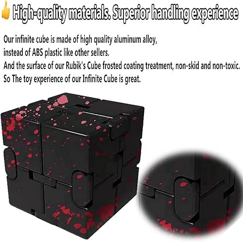 Miniatura 22 de Fidget Blocks Toys Infinity Cube Juguete para aliviar la ansiedad y el estrés para adultos, material de aleación de aluminio (rojo)