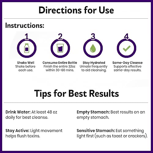 Miniatura 5 de Herbal Clean - QCarbo32 Bebida desintoxicante el mismo día, uva (32 fl oz)