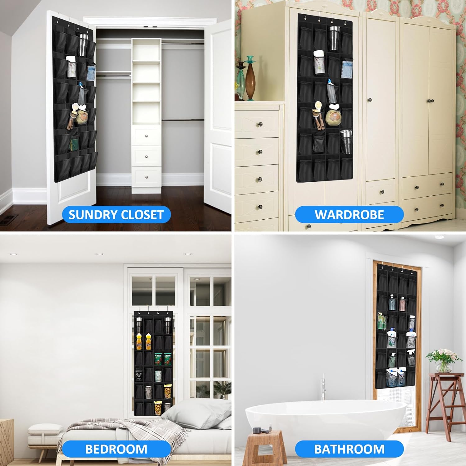 Tumbler Organizer,Water Bottle Organizer 24 Holders Over The Door Water Bottle Storage Rack Stanley Cup Organizer Various Sizes Cup Organizer For Kitchen Cabinet Pantry Closet Bedroom Bathroom - Image 5