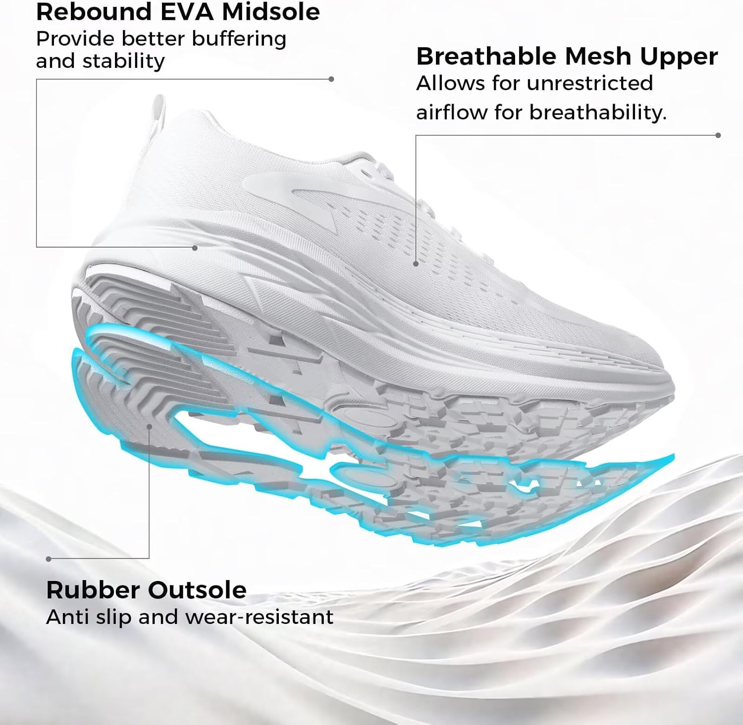 GSLMOLN Women's Walking Shoes Cushion Running Tennis Casual Comfortable Breathable Workout Gym Sports Athletic Fashion Sneakers - Image 4