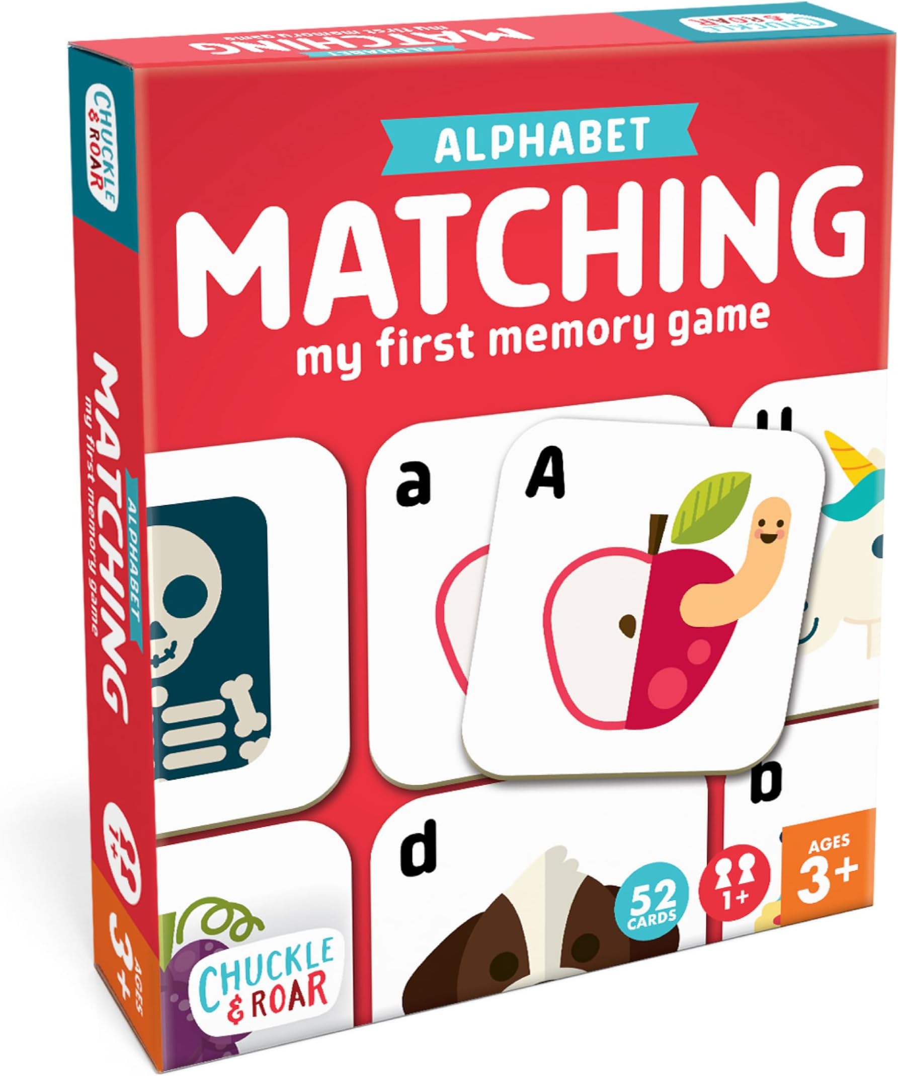 Chuckle & Roar Alphabet Matching Memory Game for Kids Ages 3+ – Preschool Letter Matching Board Game for Toddlers, Uppercase & Lowercase ABC Learning Game