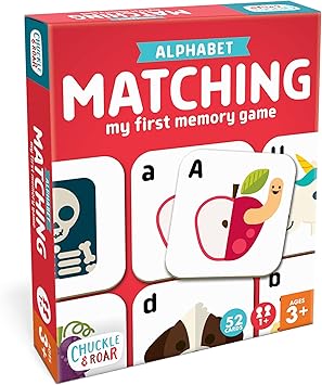 Chuckle & Roar Alphabet Matching Memory Game for Kids Ages 3+ – Preschool Letter Matching Board Game for Toddlers, Uppercase & Lowercase ABC Learning Game