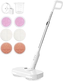 Adjustable Cordless Electric Spin Mop with self-propelled water sprayer/8000mAh Battery/LED Headlight,self-propelled design with 6