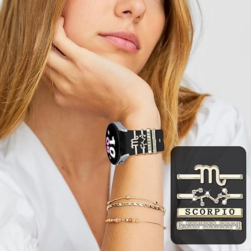 Miniatura 7 de Correa para Samsung Galaxy Watch Ultra y 7, 6, 5 y 4 con dijes de constelaciones, correa de silicona con dijes, accesorios para reloj 765 ProWatch 4