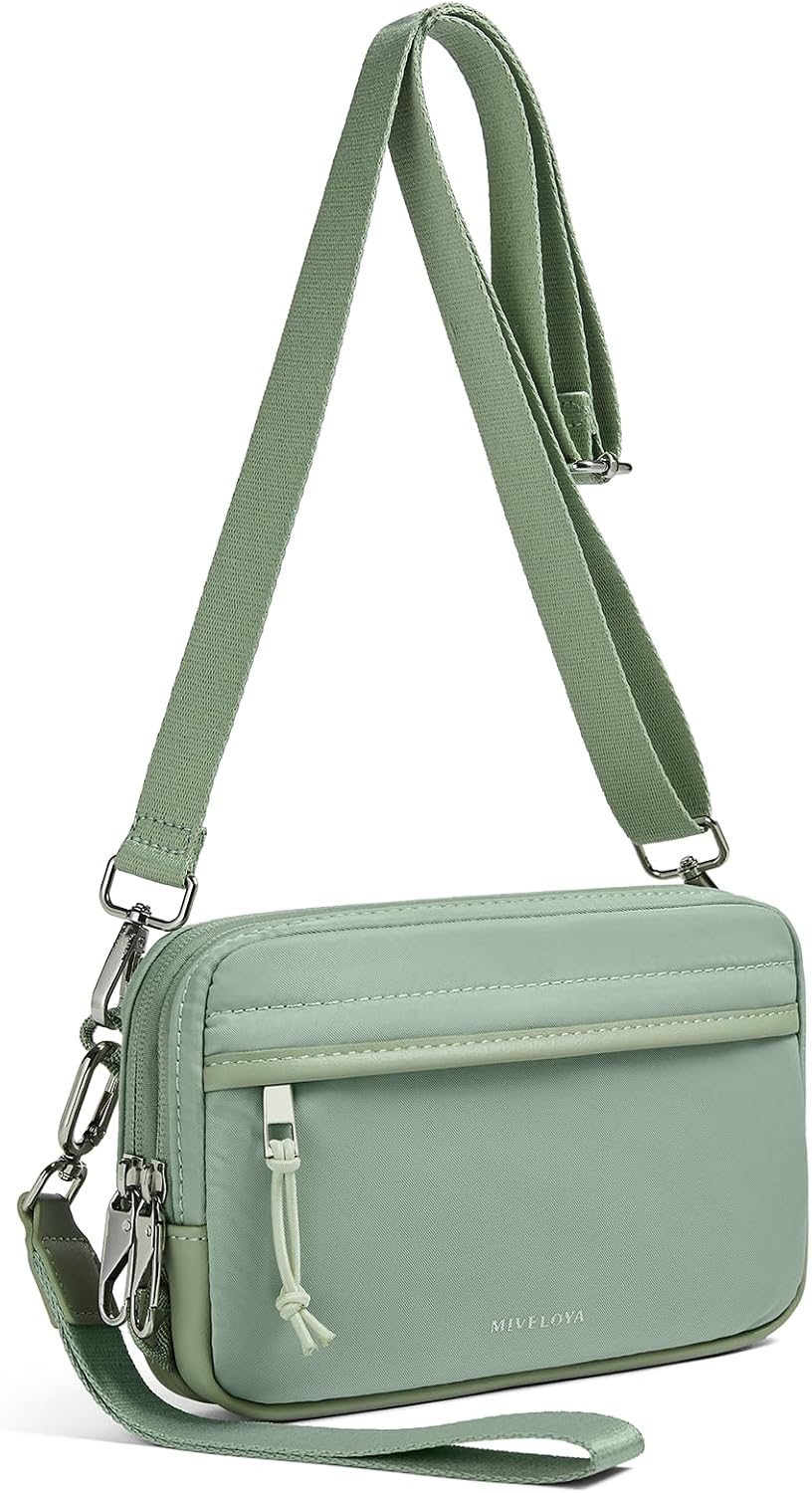 4-in-1 Small Crossbody bags for women, Checkered Wallet Wristlet