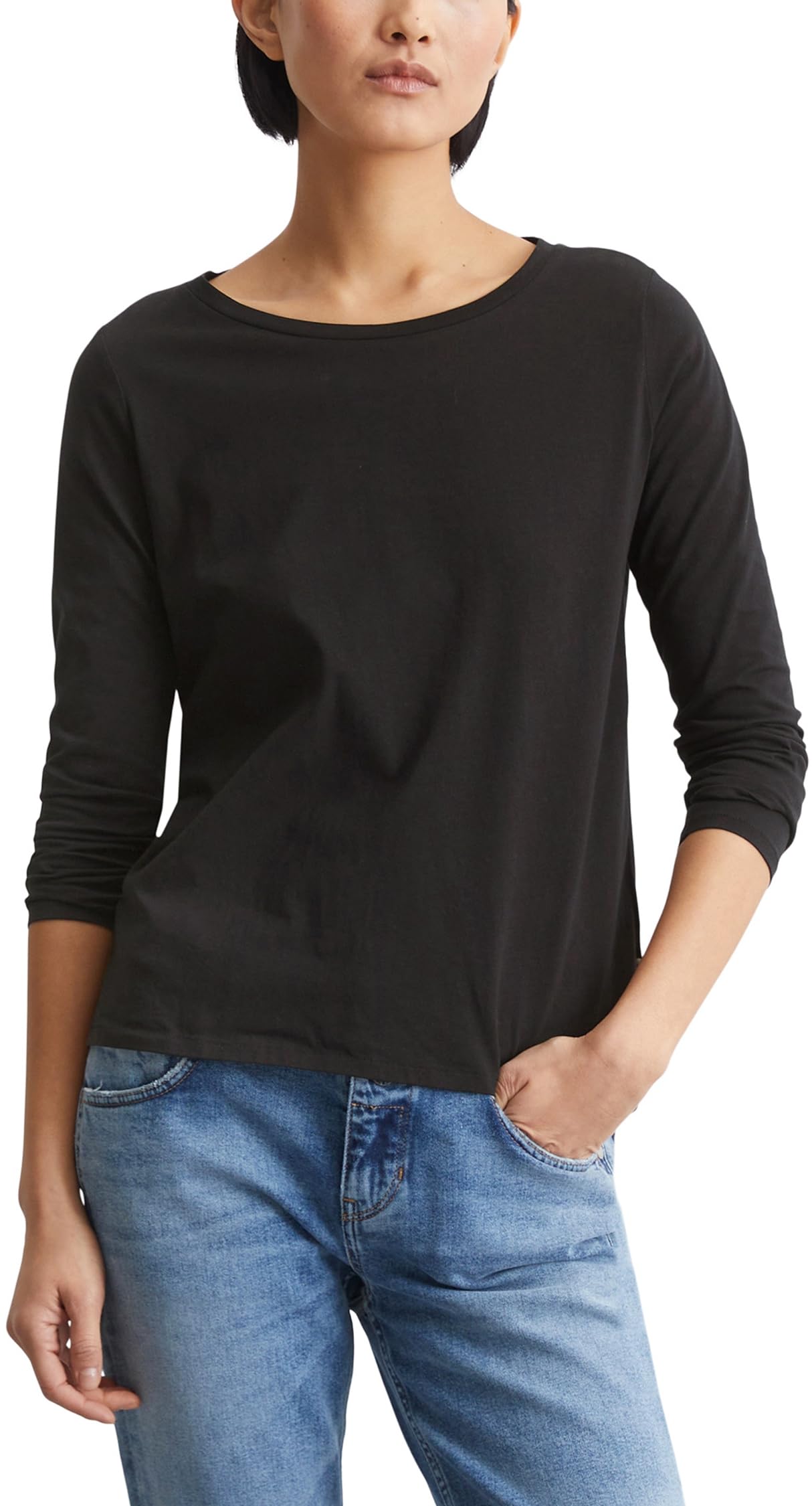 Marc O'Polo Damen Langarmshirt aus Bio-Baumwolle Regular Fit