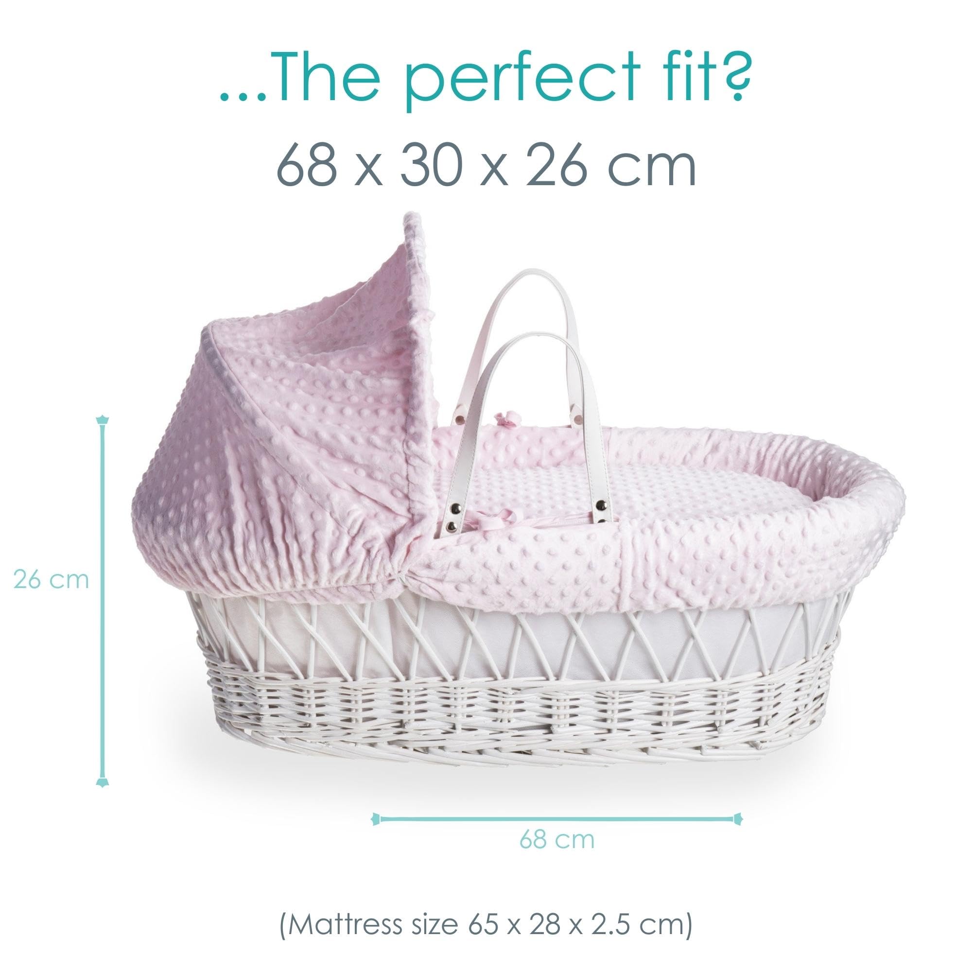 Weidenkorb für Babykörbchen, Weiß