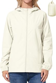 UIQUR Womens Raincoat Waterproof Lightweight Packable Rain Jacket