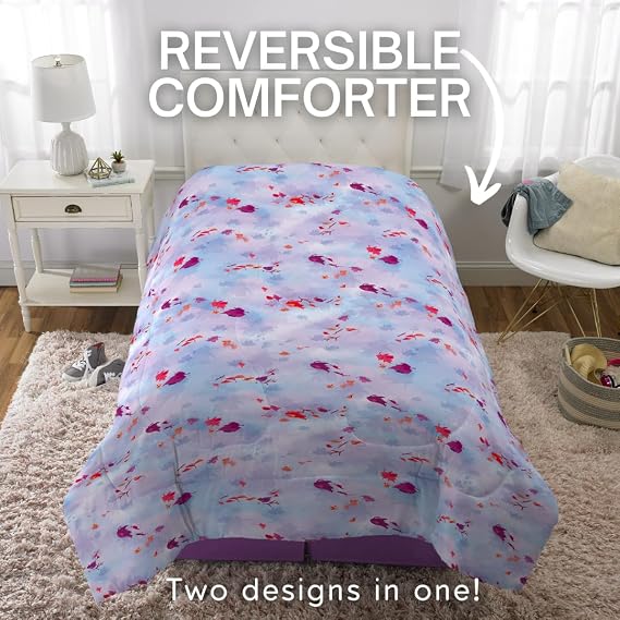 Disney's Frozen 2 Kids Bedding Super Soft Microfiber Reversible Comforter, Full, (Officially Licensed Product) By Franco