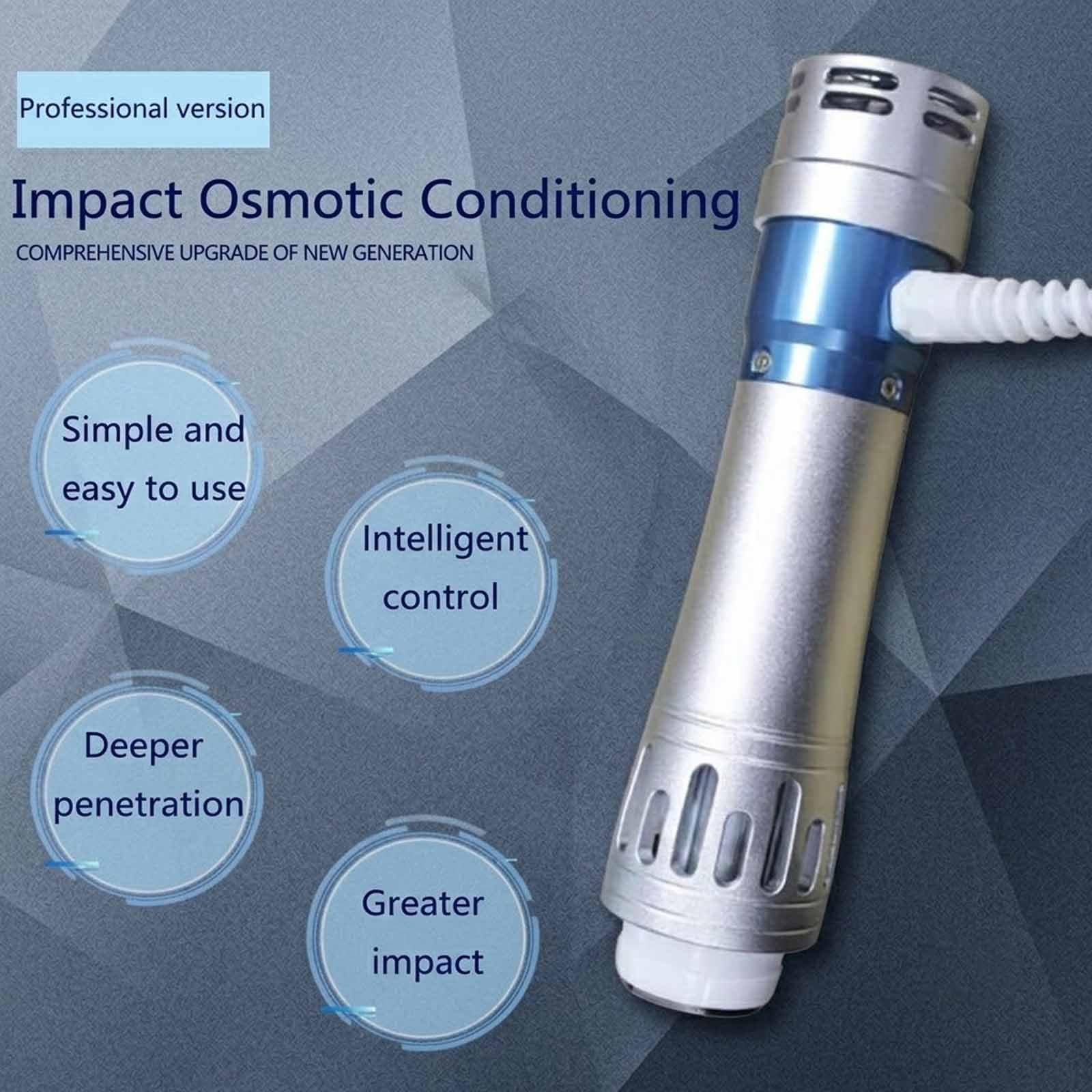 MObyat Apparecchio per Terapia Extracorporea A Onde Durto Focalizzate, Strumento Fisioterapico Pneumatico A Onde Durto con 7 Testine Massaggianti, Regolazione del Livello di Energia: 5 Mj-250 MJ, per