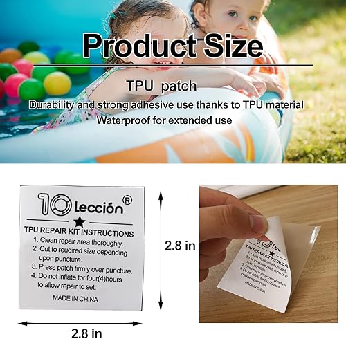 Miniatura 6 de Paquete de 30 parches de colchón de aire de TPU, kit de reparación de parches de piscina para decoraciones inflables, casa de rebote, piscinas sobre