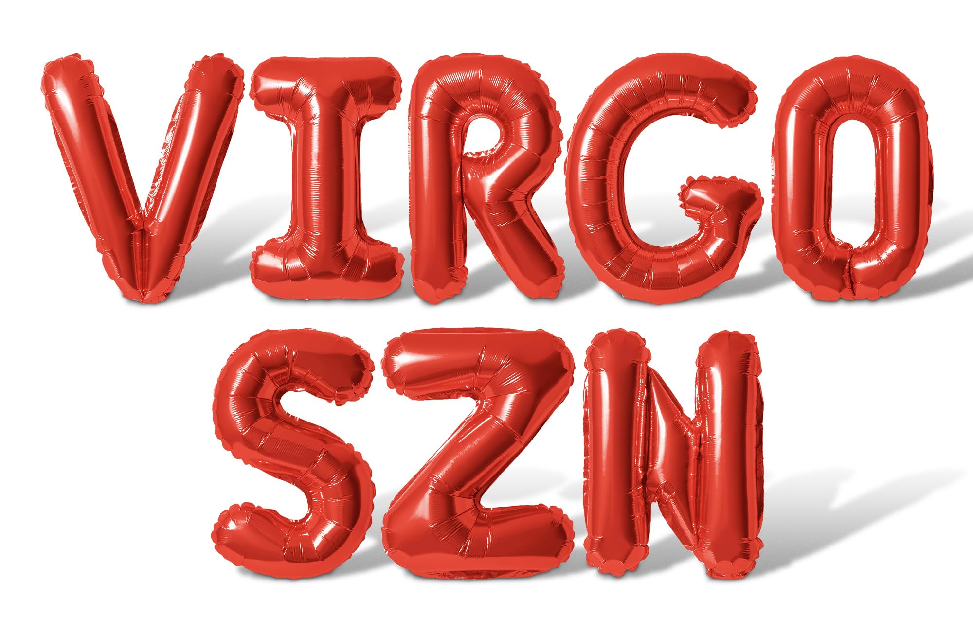 Letter Balloons - VIRGO SZN 16" Inch Alphabet Letters Foil Mylar Balloon August or September Birthday Party Balloon Banner (Red)