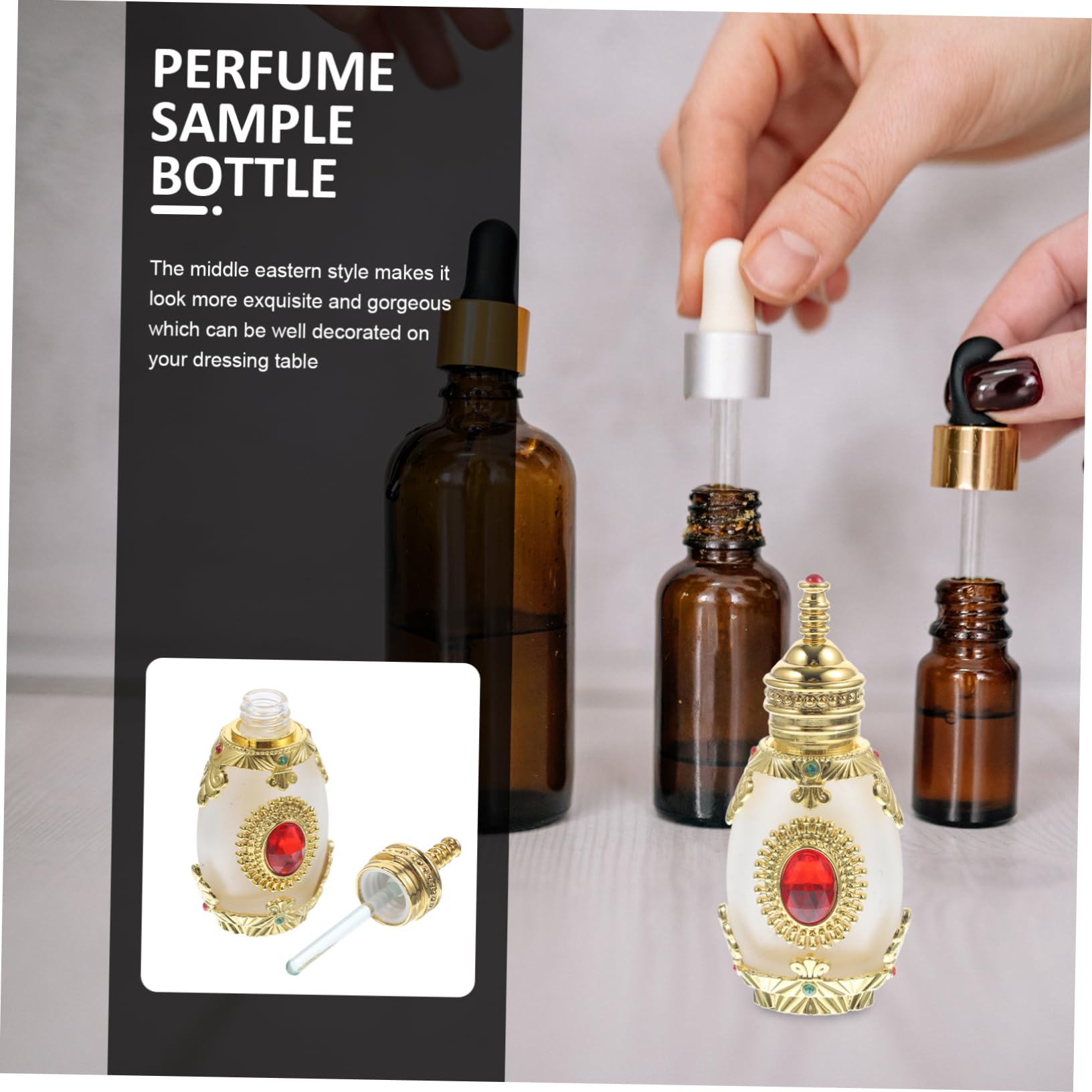 MAGICLULU 3piezas Botella De Perfume Recargable De Diseño Frasco De Para Esencial Atomizador Para Perfume De Oriente