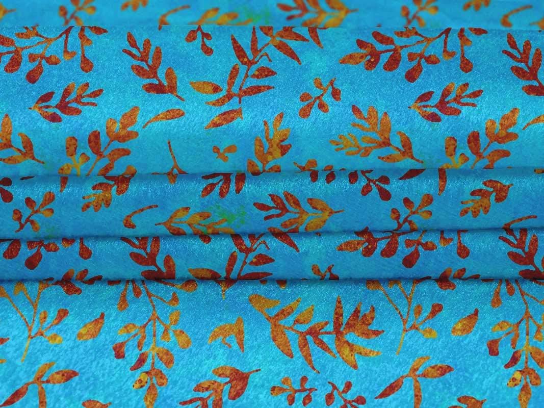 oneOone Cotton Jersey Aqua Blue Fabric Batik Quilting Supplies Print Sewing Fabric by The Yard 58 Inch Wide