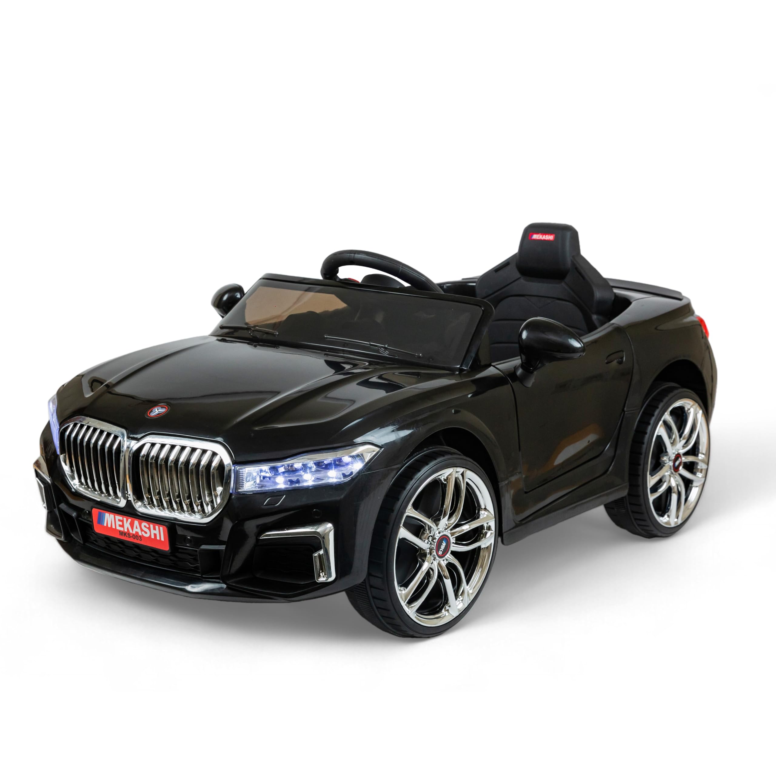 MEKASHI Electric Ride on Car for Kids, Parental Remote, 12V Rechargeable Battery, 3 Speed, LED Lights, Music, Bluetooth, 1 to 7 Years, Swing Function, Long Wheelbase, ISI Mark, MKS003-Black-image-9