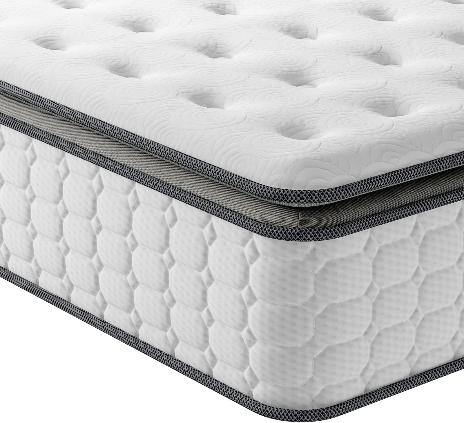 European Double Mattress 140x200 cm - 10.6 Inch Pocket Sprung Mattress with Breathable Foam and Individually Pocket Spring - Medium, Upgraded Pillow Top Collection