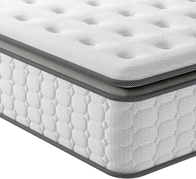 Vesgantti 4FT Small Double Mattress, 10.6 Inch Pocket Sprung Mattress Small Double with Breathable Foam and Individually Pocket Spring - Medium, Upgraded Pillow Top Collection
