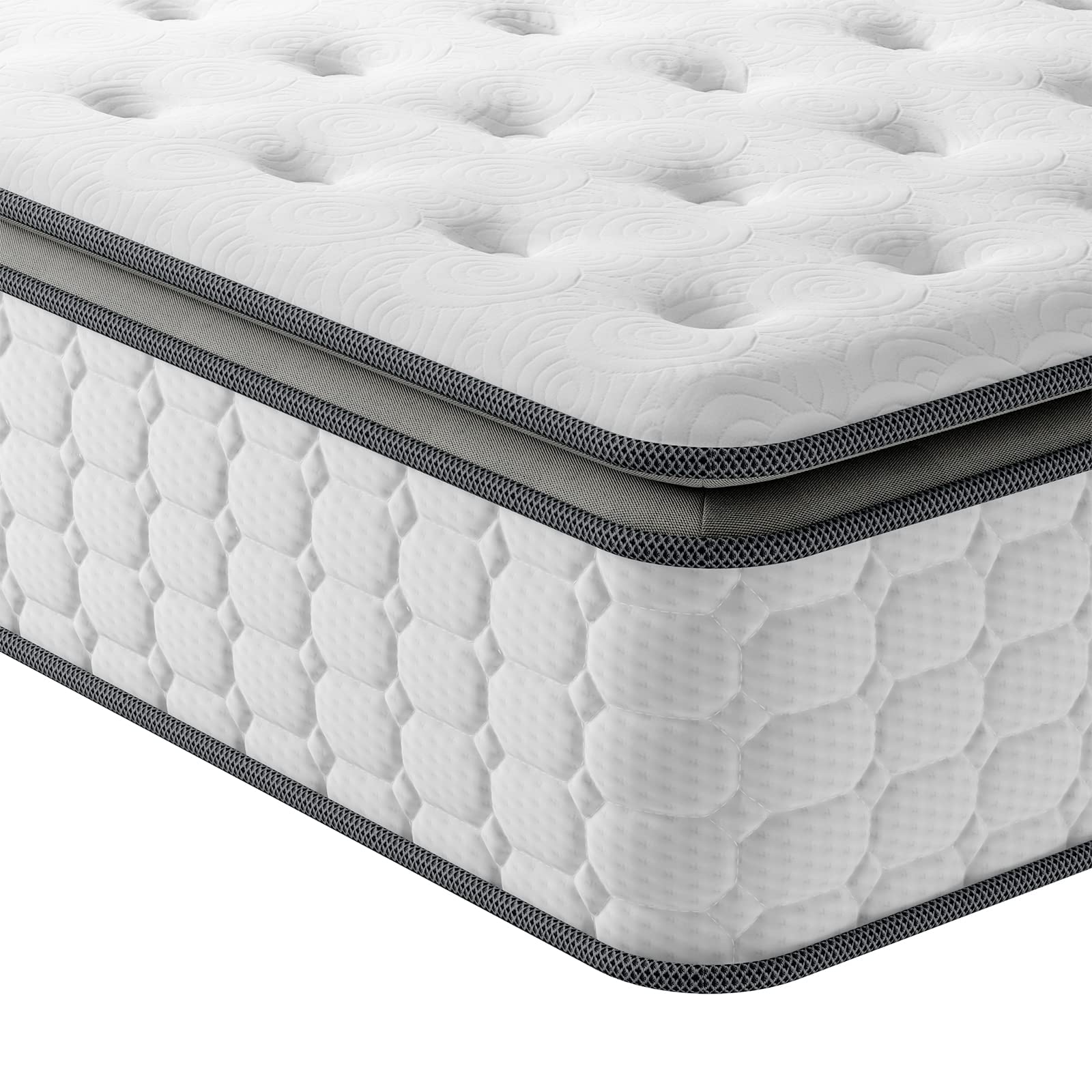 Vesgantti4FT6 Double Mattress, 10.6 Inch Pocket Sprung Mattress Double with Breathable Foam and Individually Pocket Spring - Medium, Upgraded Pillow Top CollectionOEKO-TEX STANDARD 100