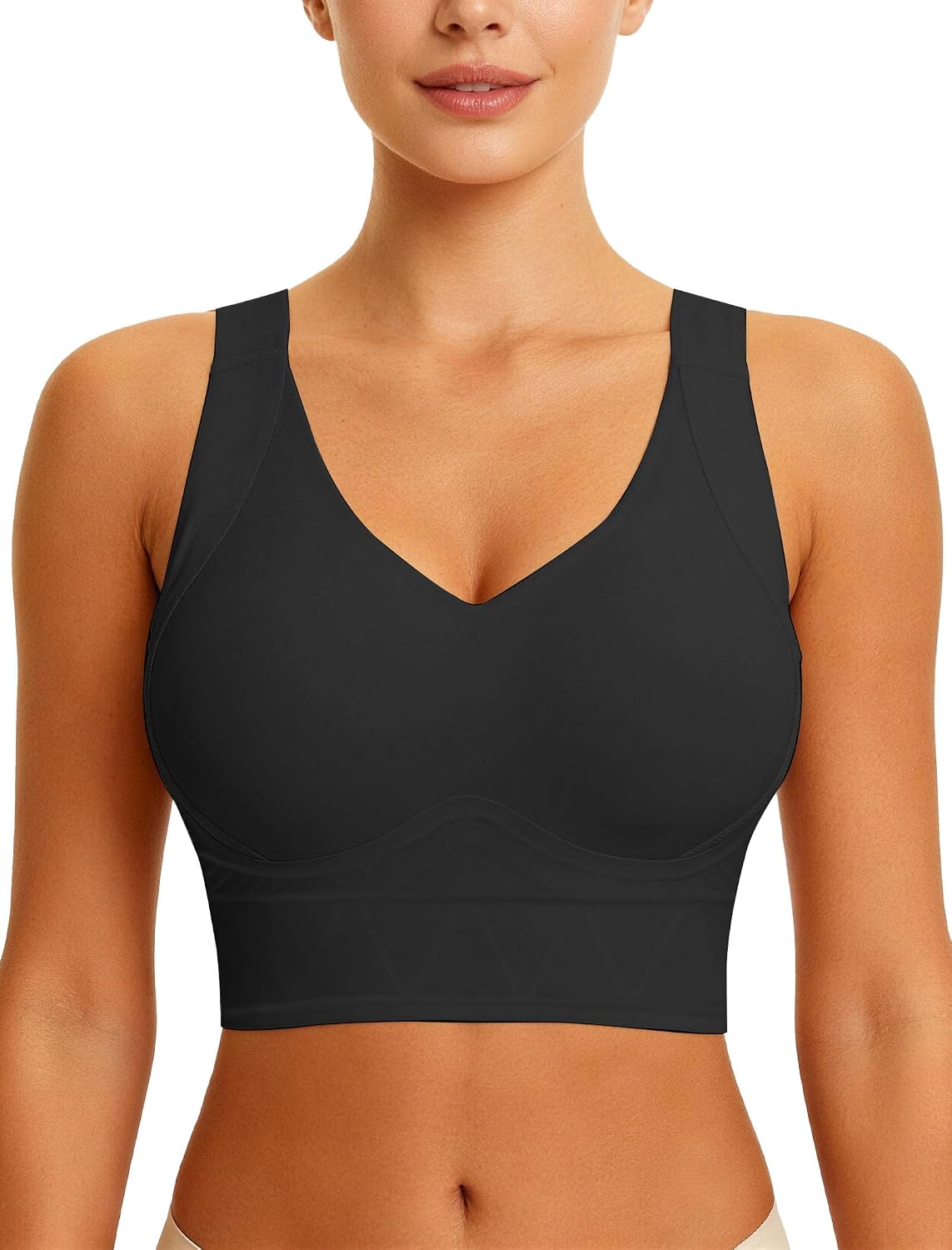 Soft Intention Wireless Jelly Bra for Women Push Up Seamless Back Fat Smoothing T-Shirt Bra Full Coverage Corset Plus Size