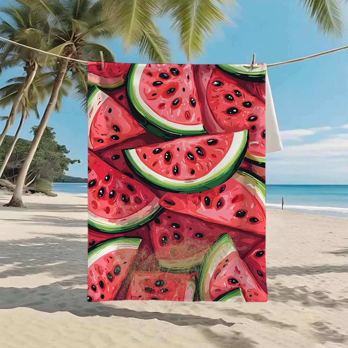Toalla de Playa Grande 220x100cm/35x70cm, Juego de 2 Toalla Microfibra XXL de Antiarena, Toallas Playa Suave Ligera, Absorbente Secado Rápido, Beach Towel Viaje Yoga, Regalo Mujer Hombre (Rojo) J-19