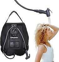 KingCamp 5 Gallon Solar Shower Bag with Thermometer, Leak-Proof Camping Shower, Removable Hose & Adjustable Head