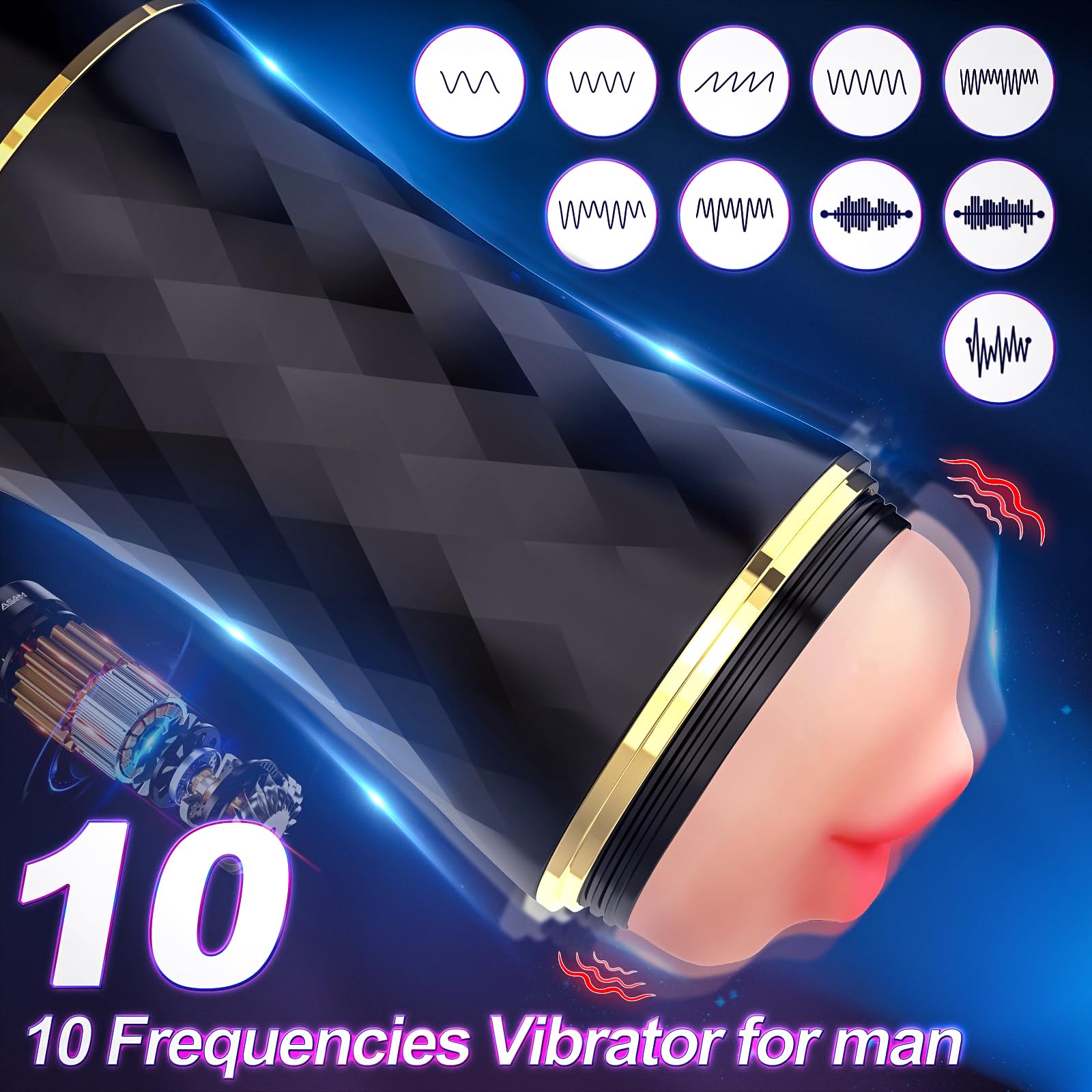 Masturbatore maschile Masturbtore con 10 vibrazione Sex toysper per uomini 2 IN 1Giocattoli Sessuali Giochi Erotitici Sexy per uomo Massaggiatore uomo sesso automatico