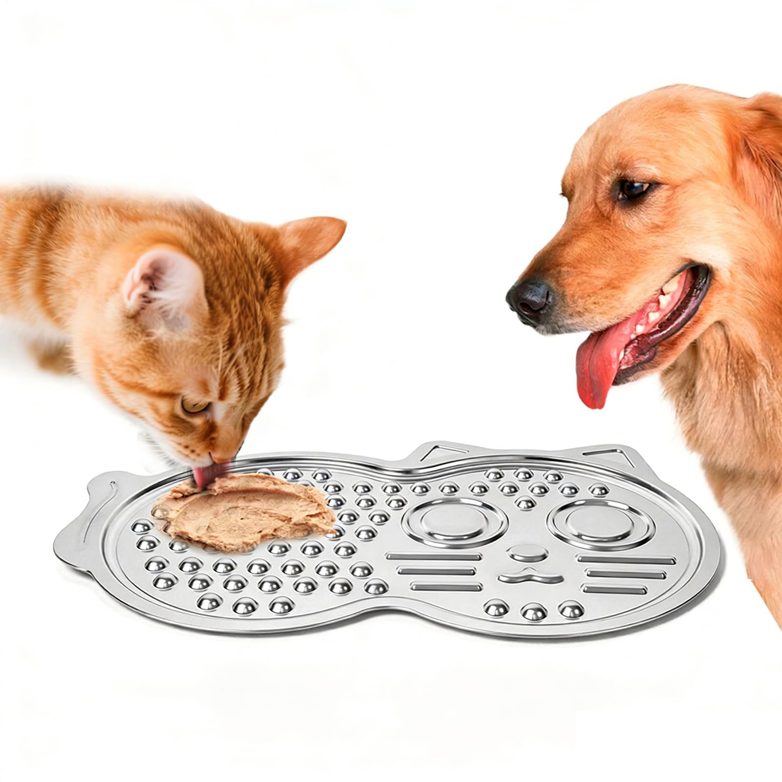 Planche à lécher pour chien en acier inoxydable durable et hygiénique pour niche