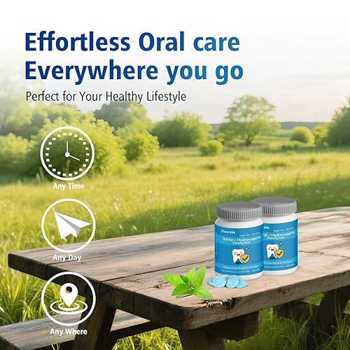 Miniatura 7 de Goma de mascar hidroxiapatita con xilitol - Remineralización de esmalte para aliento fresco y salud bucal - Menta sin azúcar 2.12 oz