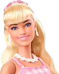 Barbie the Movie Doll, Margot Robbie as Barbie, Collectible Doll Wearing Pink and White Gingham Dress with Daisy Chain Necklace