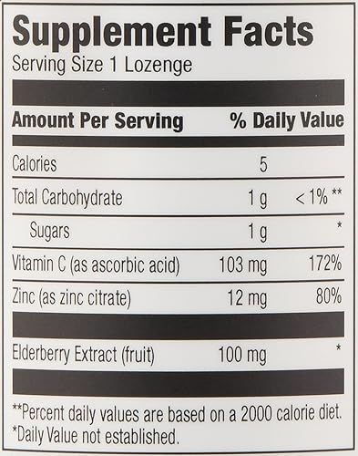 Miniatura 9 de Tienda Elements Complejo de bayas de saúco soporte del sistema inmunológico 60 pastillas con sabor a bayas saúco 100 mg vitamina C 103 mg zinc 12 mg