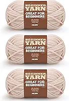 Fio de pêssego pálido de 3 x 60 g para crochê e tricô; fio de algodão de 3 x 66 m para iniciantes com pontos fáceis de ver; peso médio #4; fio de mistura de algodão-nylon para iniciantes em kit de crochê