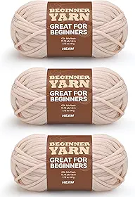 Fio de pêssego pálido de 3 x 60 g para crochê e tricô; fio de algodão de 3 x 66 m para iniciantes com pontos fáceis de ver; peso médio #4; fio de mistura de algodão-nylon para iniciantes em kit de crochê