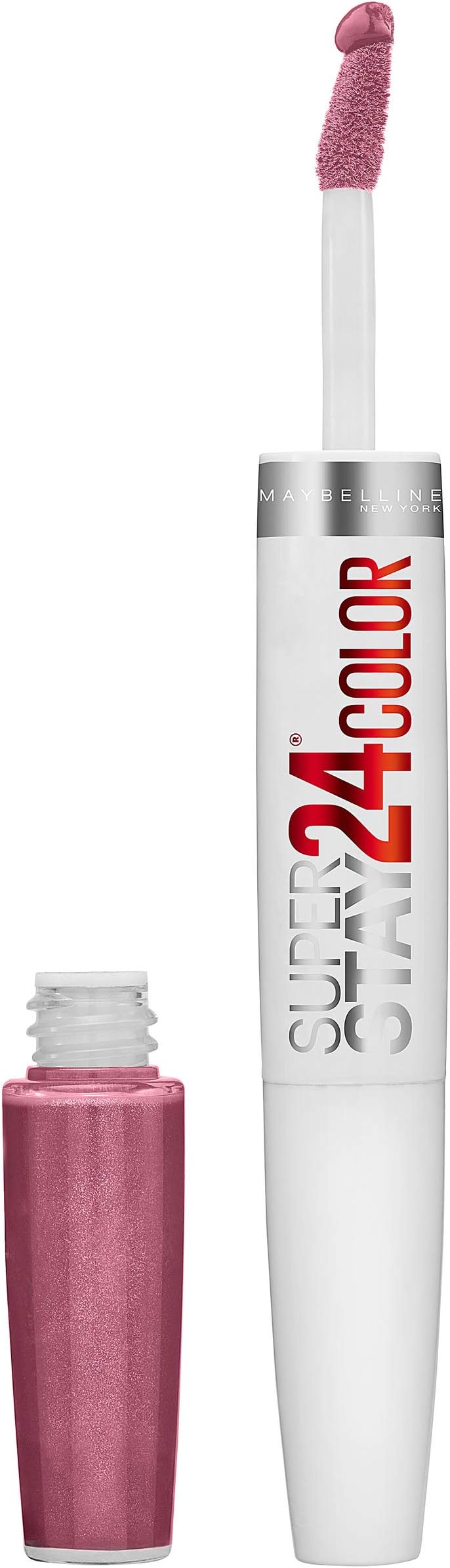 Maybelline Super Stay 24, 2-Step Liquid Lipstick Makeup, Long Lasting Highly Pigmented Color with Moisturizing Balm, Perpetual Plum, Purple, 1 Count