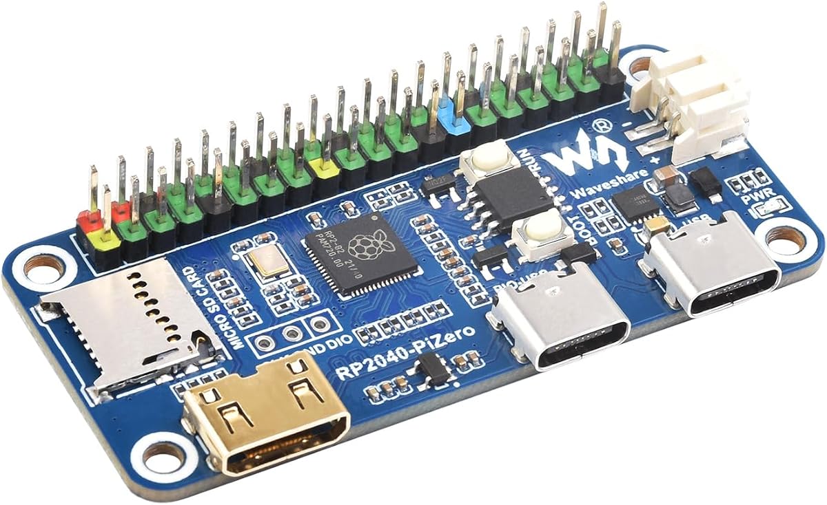 RP2040-PiZero Microcontroller Board Based on Raspberry Pi RP2040 Chip, Onboard DVI Interface, TF Card Slot and PIO-USB Port, Compatible with Raspberry Pi 40PIN GPIO Header, 16MB Flash Memory