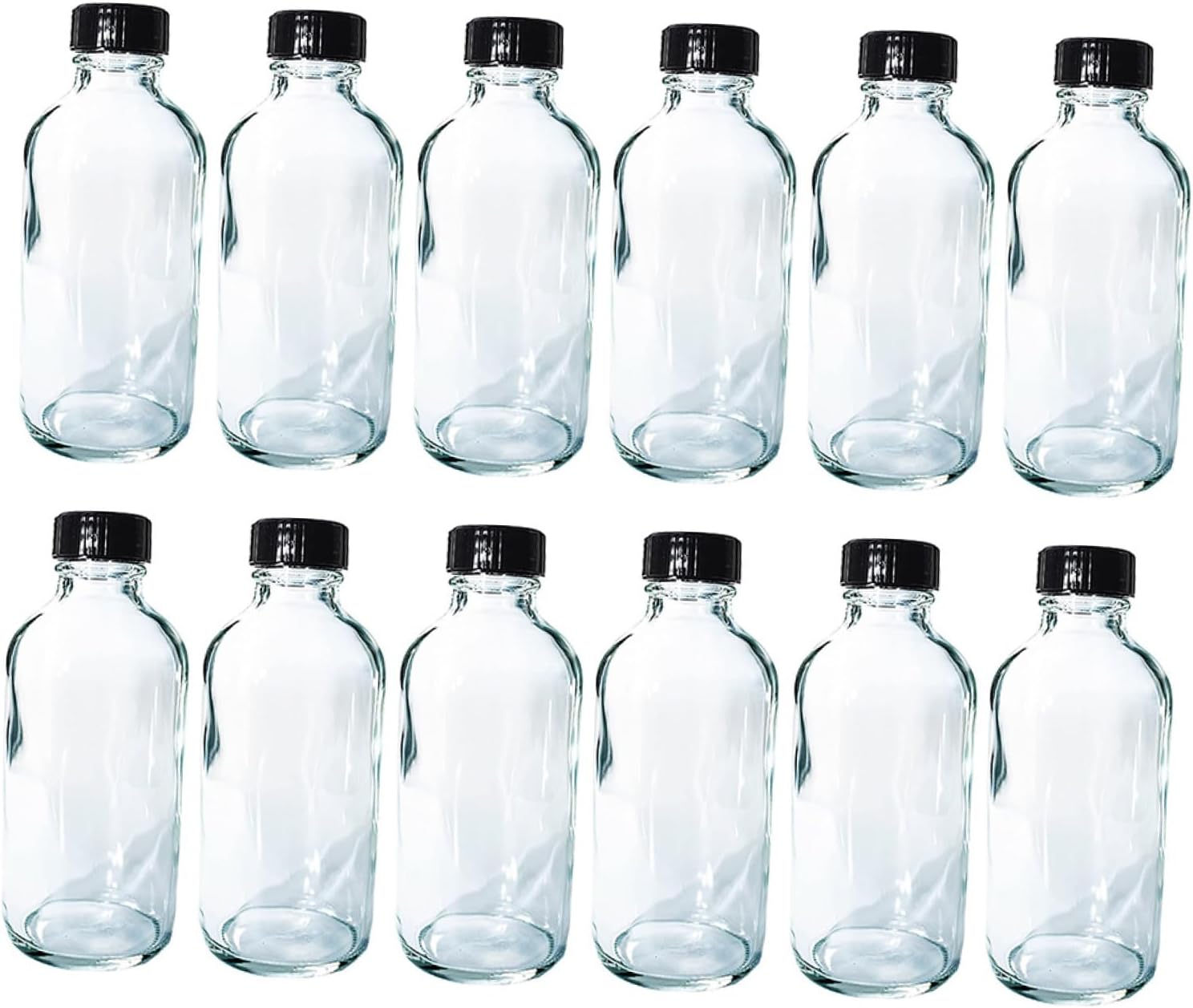 12pcs Transparent Mouth Reagent Bottles Glass Chemical Sample Vials for Storing Liquids and Powders Capacity for Lab Use and Experimentation