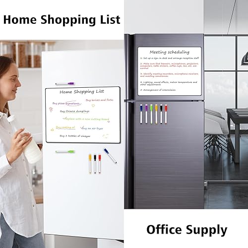 Miniatura 3 de Pizarra blanca magnética para refrigerador, pizarra blanca de 17 x 13 pulgadas, planificador magnético con 6 marcadores magnéticos de borrado en