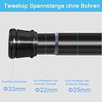 Aiitomg Teleszkópos Zuhanyfüggöny Rúd 185-250 cm Ezüst Fúrás Nélkül 4