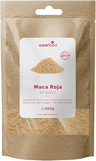 Carefood - Maca Rouge Bio en Poudre 200 g - Superfood 100% Biologique Adapt&eacute; aux V&eacute;ganes - Superfood Naturel Id&eacute;al pour des Smoothies et Jus Riches en Nutriments