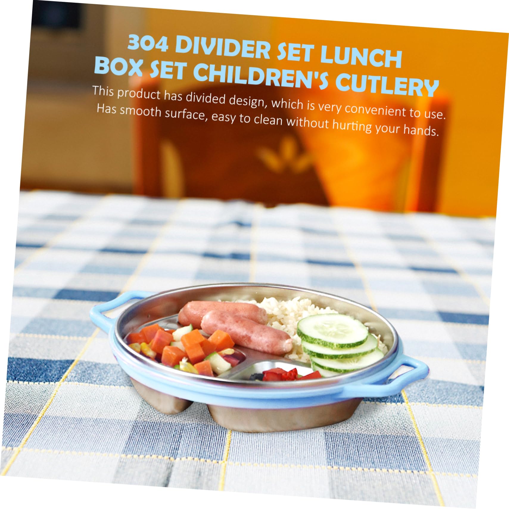 Ciieeo Boys and Girls Dinner Plate Baby Compartment Plate Portion Control for Children