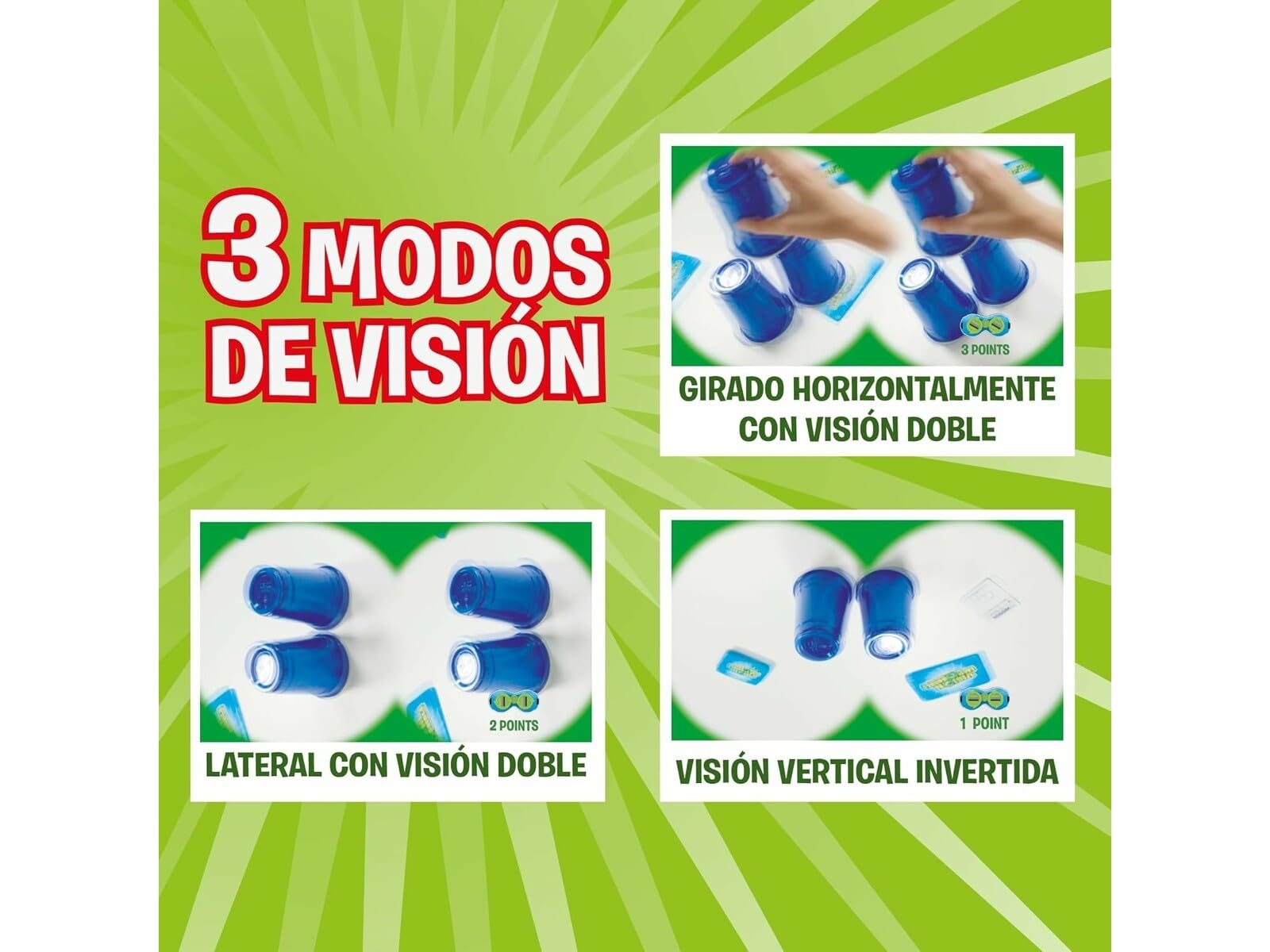 Bizak Visión Imposible Evolution, Juego de desafíos y retos visiuales para Adolescentes con Gafas giratorias y 3 Modos de visión: Invertida, Doble Lateral y Doble girada (63200100)