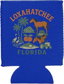 Loxahatchee Groves Florida Keepsake Souvenir Neoprene Can Hugger Navy