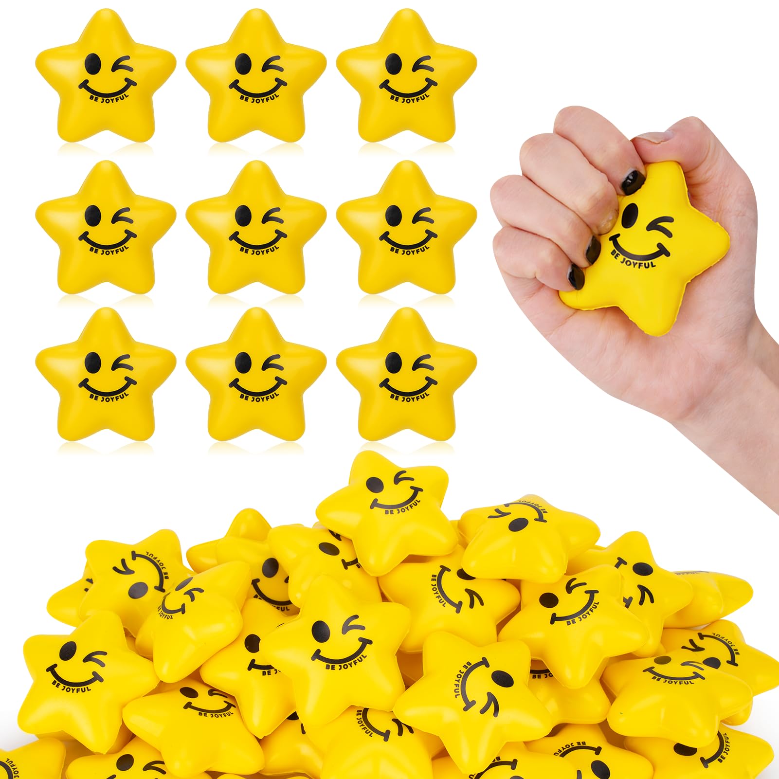 SHQDD Stress Balls, 108PCS Stress Balls for Kids & Adults - Mini Star Stress Balls Squeez…