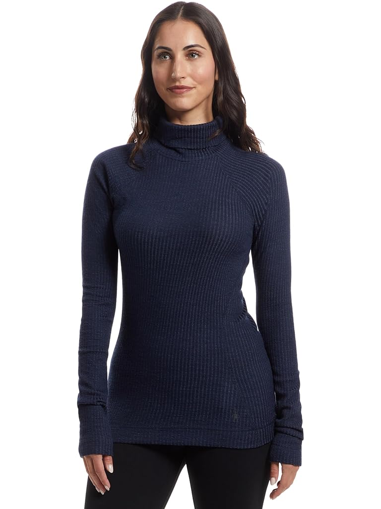 Navy Smartwool Thermal Merino Rib Turtleneck