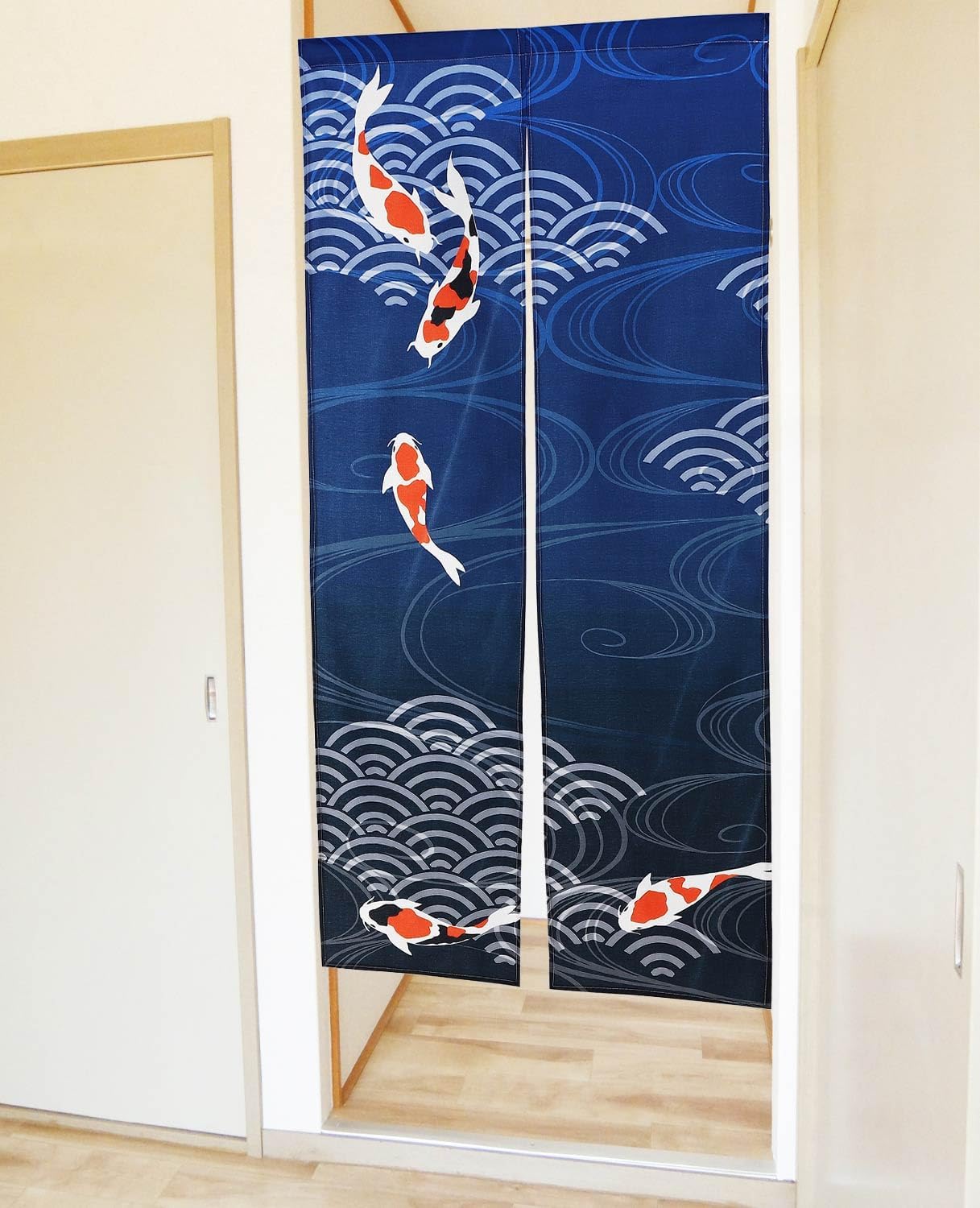 next.design Noren Japanese Style Doorway Curtain with a Picture of Nishiki Carp Nishikigoi Printed on it (pattern2)