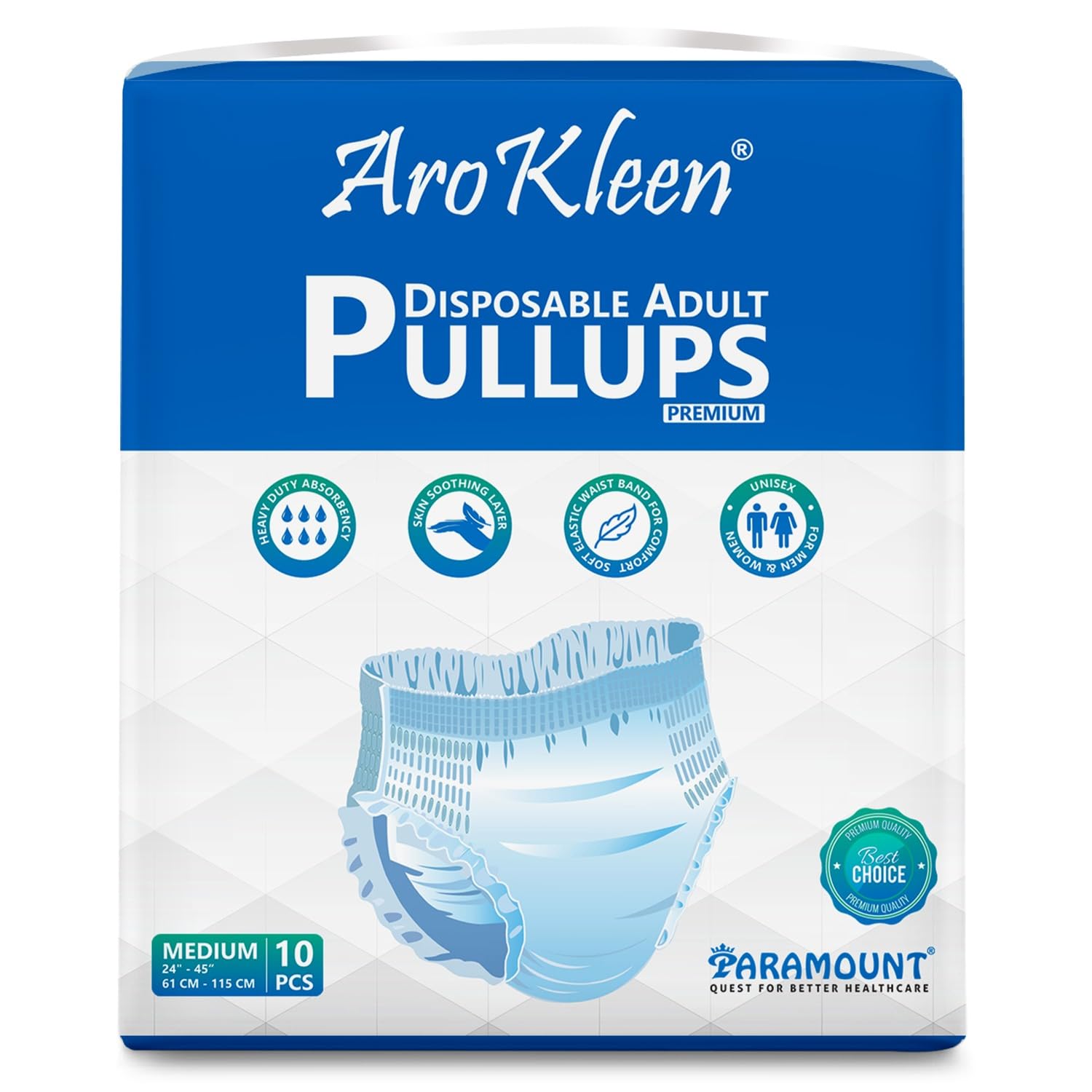 AROKLEEN Premium Adult Pull-Up Diaper Pants Extra Large Size, 10 Count | Waist Size 96-165 CM | 38"-65" Inches | Unisex | High Absorbency | Leak-Proof Protection Pack of 1 (B08QFG1PQB) Amazon Price History, Amazon Price Tracker